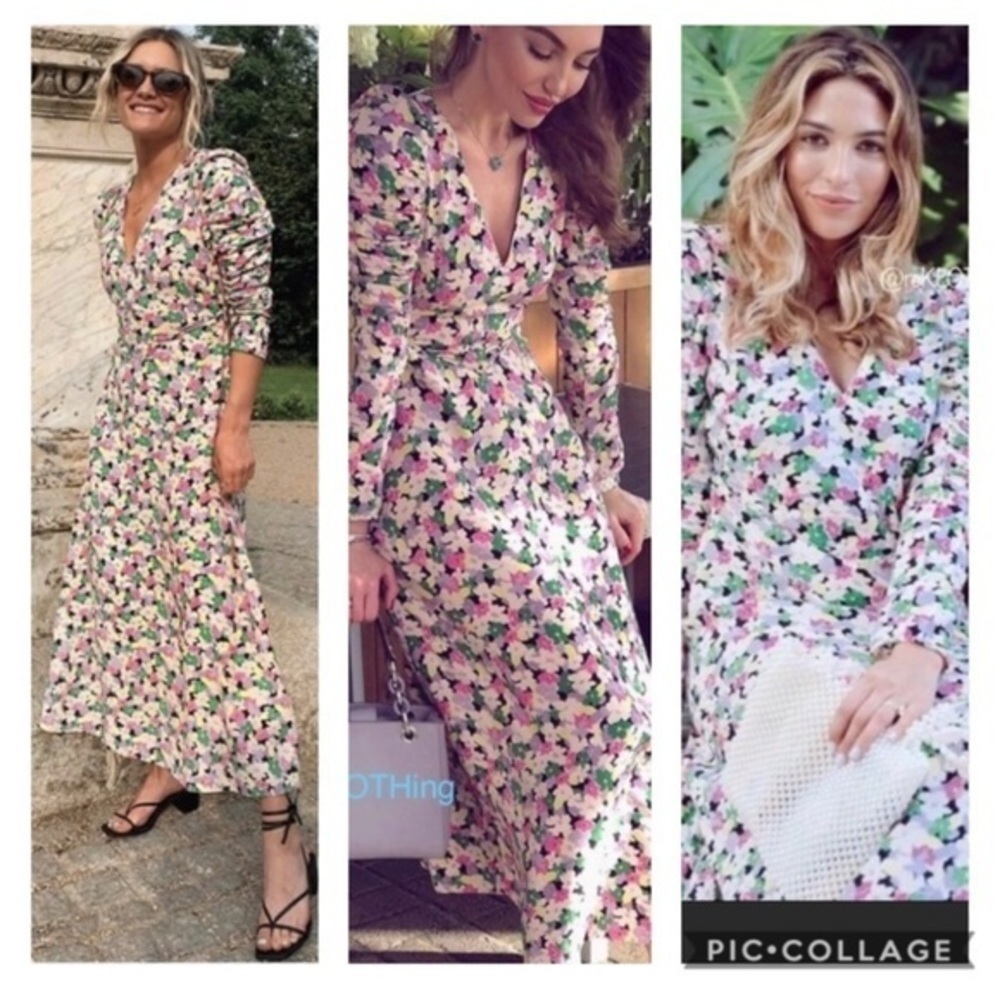 New H&M Conscious floral puff sleeve maxi dress size XXS